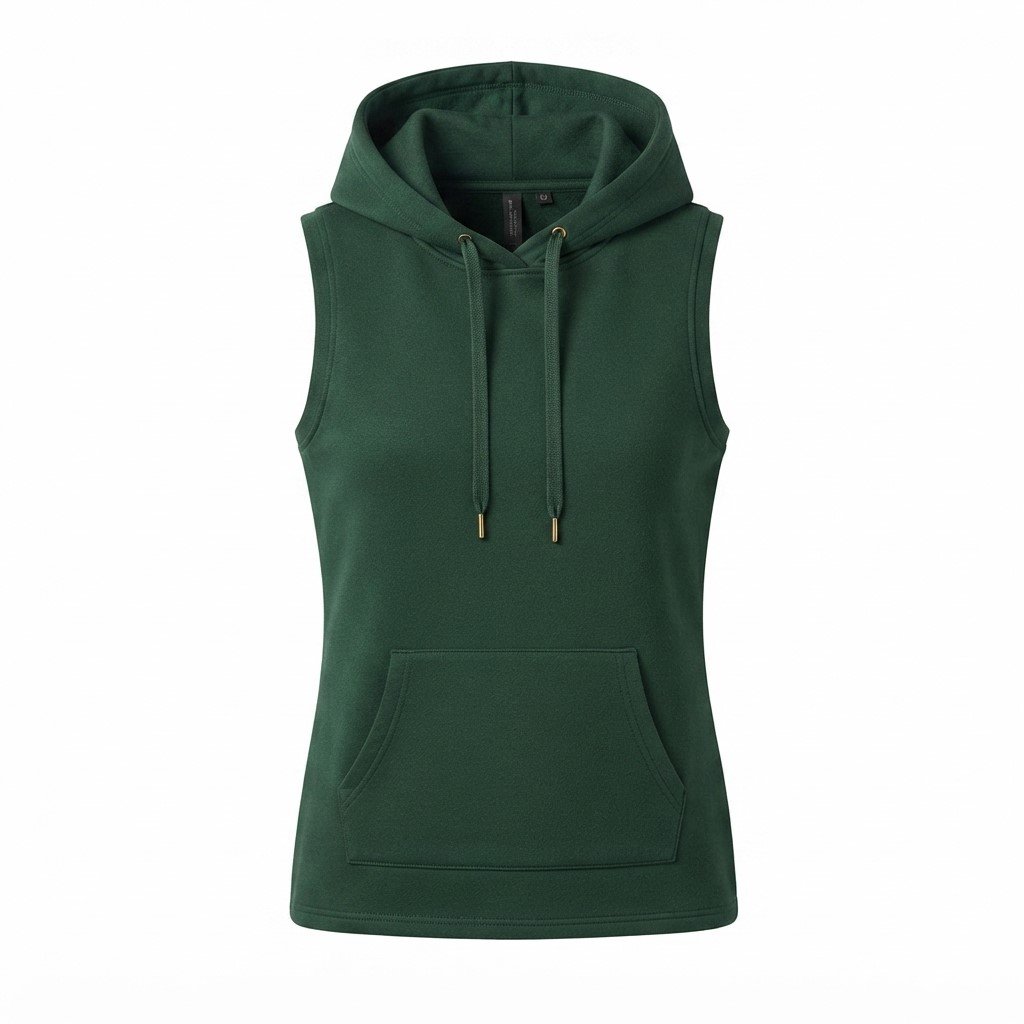 Hoodie-Women-Half-Seleeve-4 Womens-Seleeve-Less-Hoodie-4 - Image 1