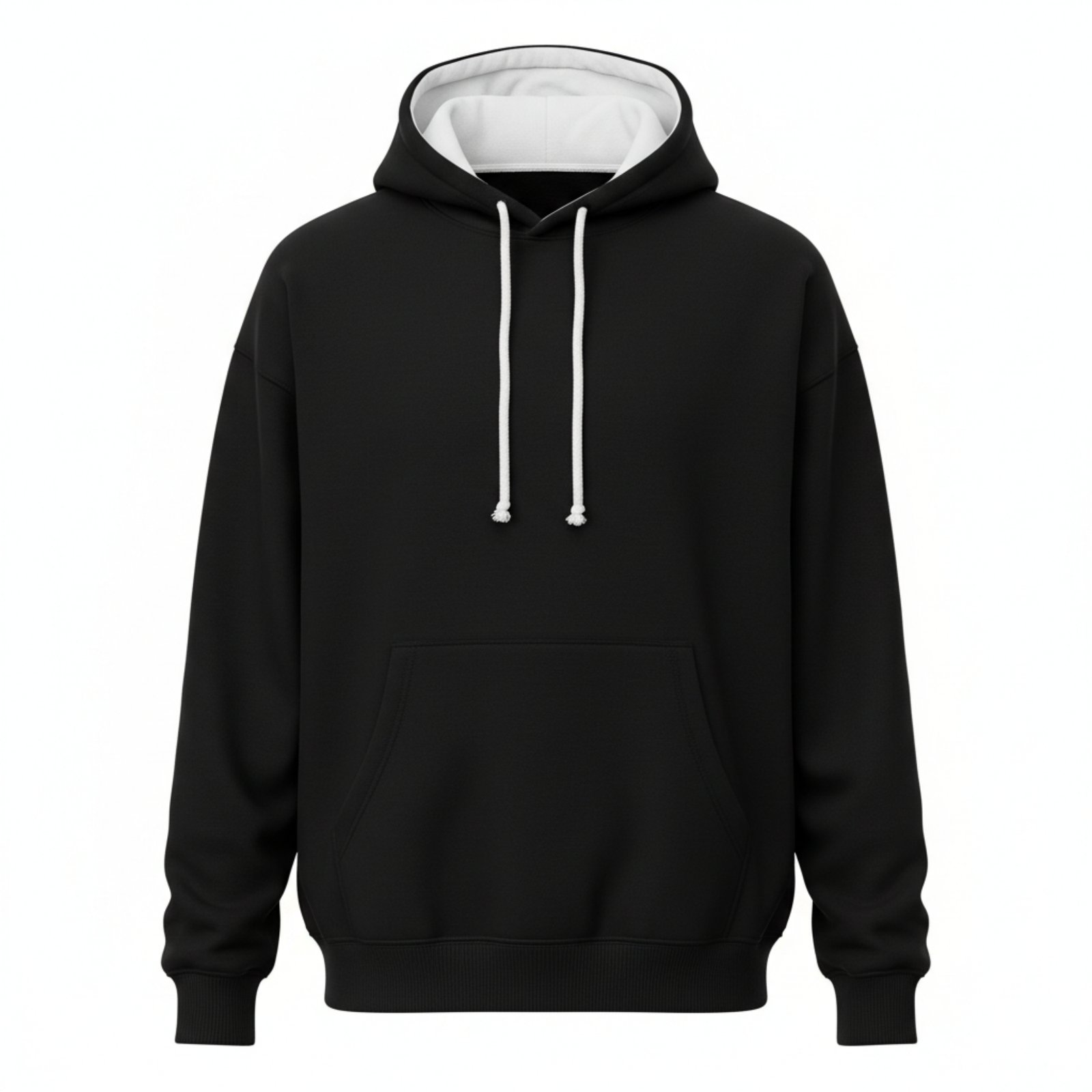Pullover hoodie classic black white Mens-Casual-Full-Seleeve-Hoodie-2 - Image 1
